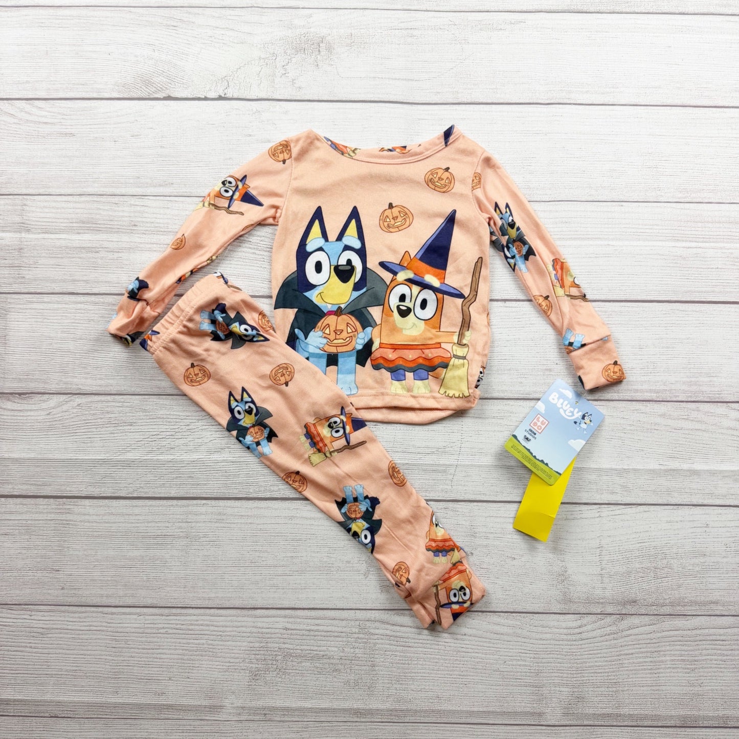 Bluey Toddler Halloween Pajama Set Long Sleeve Top Pants Bingo Bluey NWT 2T