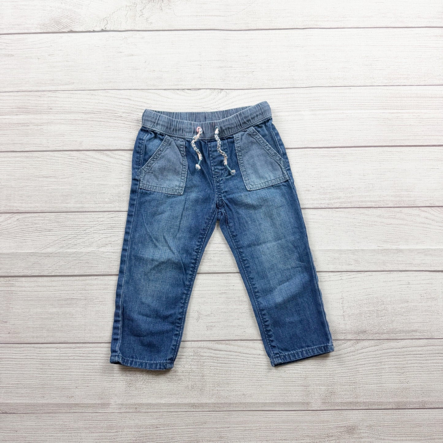 Gymboree Baby Blue Denim Jogger Pants Elastic Waist 18-24 Months
