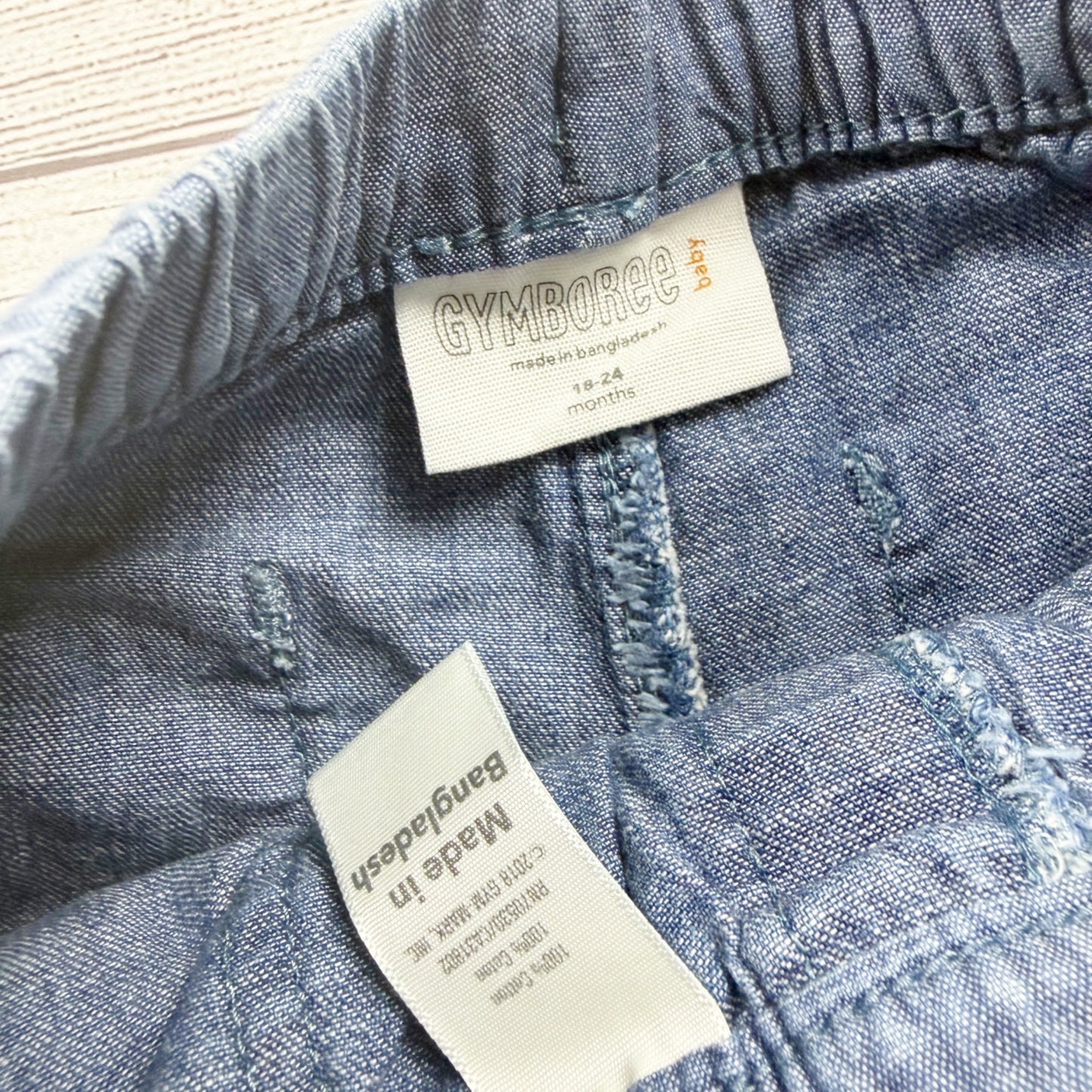 Gymboree Baby Blue Denim Jogger Pants Elastic Waist 18-24 Months