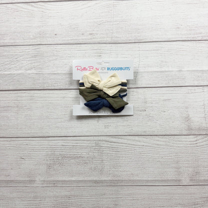 RuffleButts Baby Girls Bow Headbands 3 Pack Solids NWT One Size