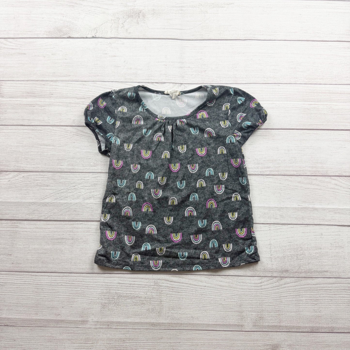 Girls Short Sleeve Rainbow Print Graphic Tee S 7-8