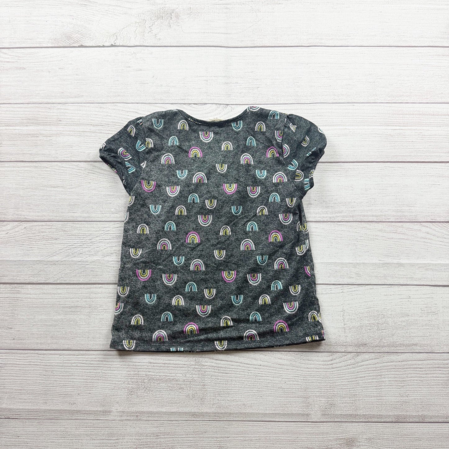 Girls Short Sleeve Rainbow Print Graphic Tee S 7-8