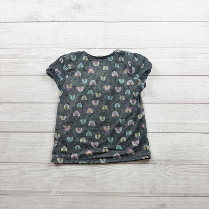 Girls Short Sleeve Rainbow Print Graphic Tee S 7-8