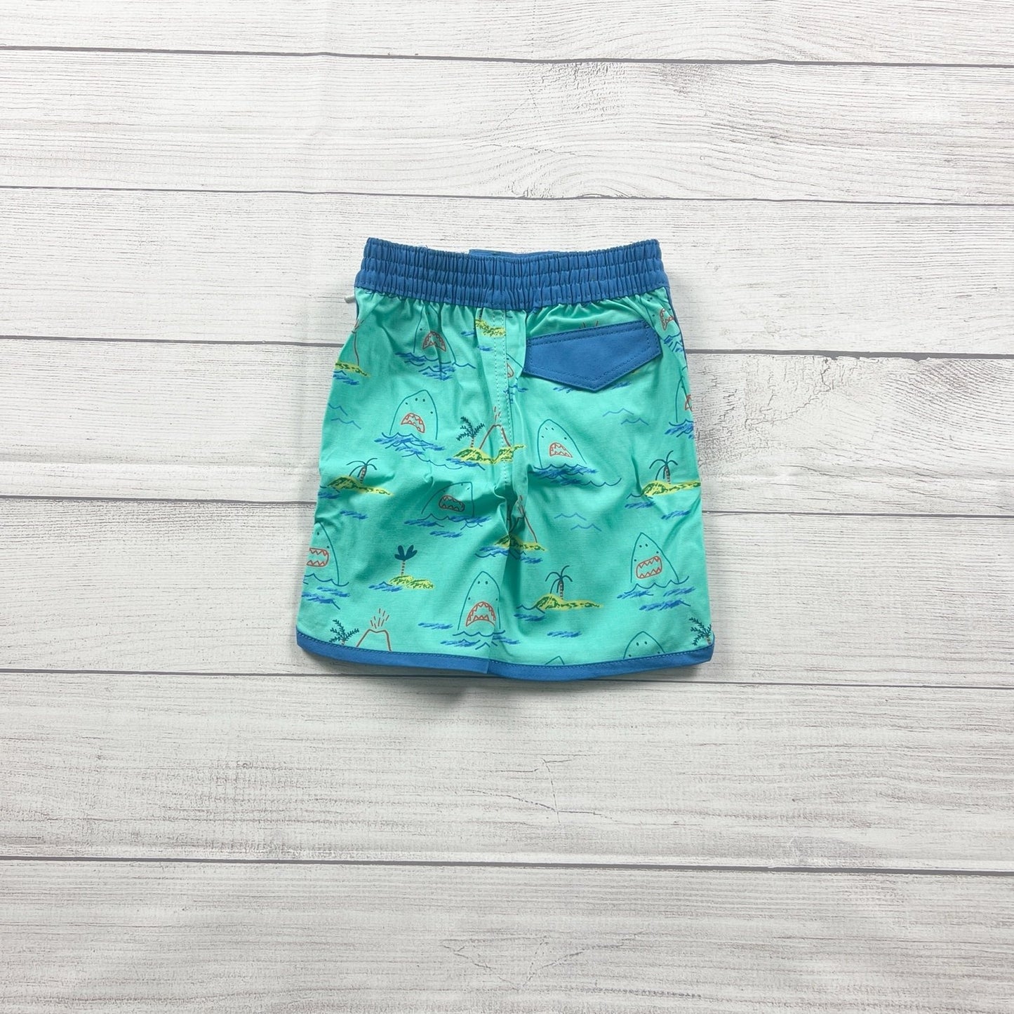 Hanna Andersson Toddler Boy Swim Trunks Shark Print Board Short NEW 18-24 Months