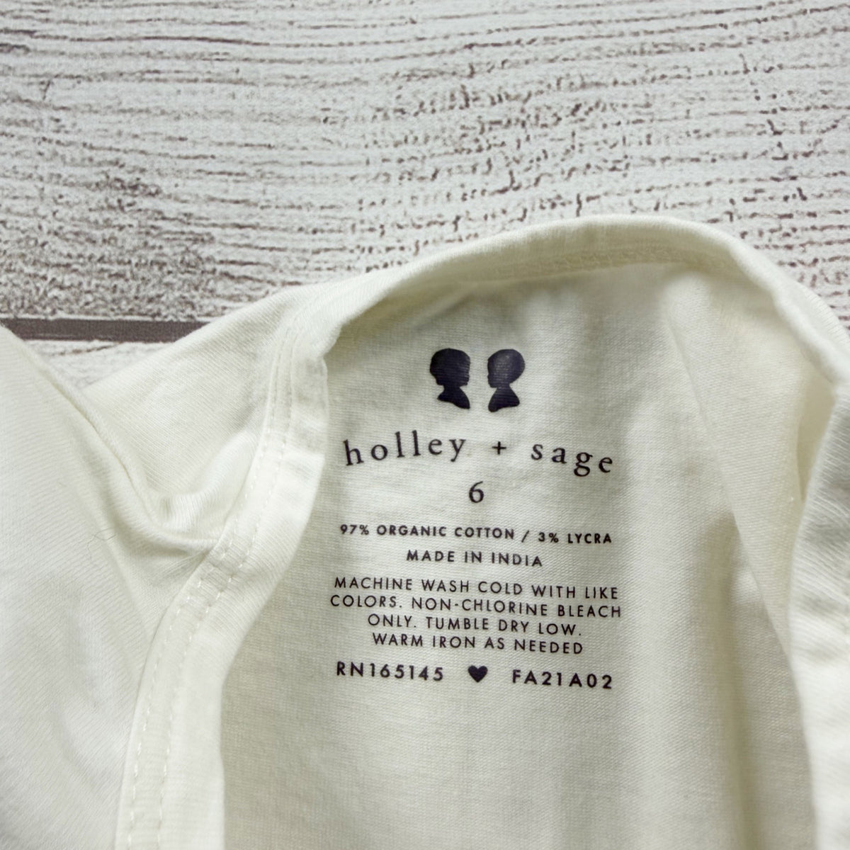 Holley + Sage Kids Organic Cotton White Long Sleeve Henley Shirt NIP 6