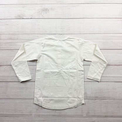 Holley + Sage Kids Organic Cotton White Long Sleeve Henley Shirt NIP 6
