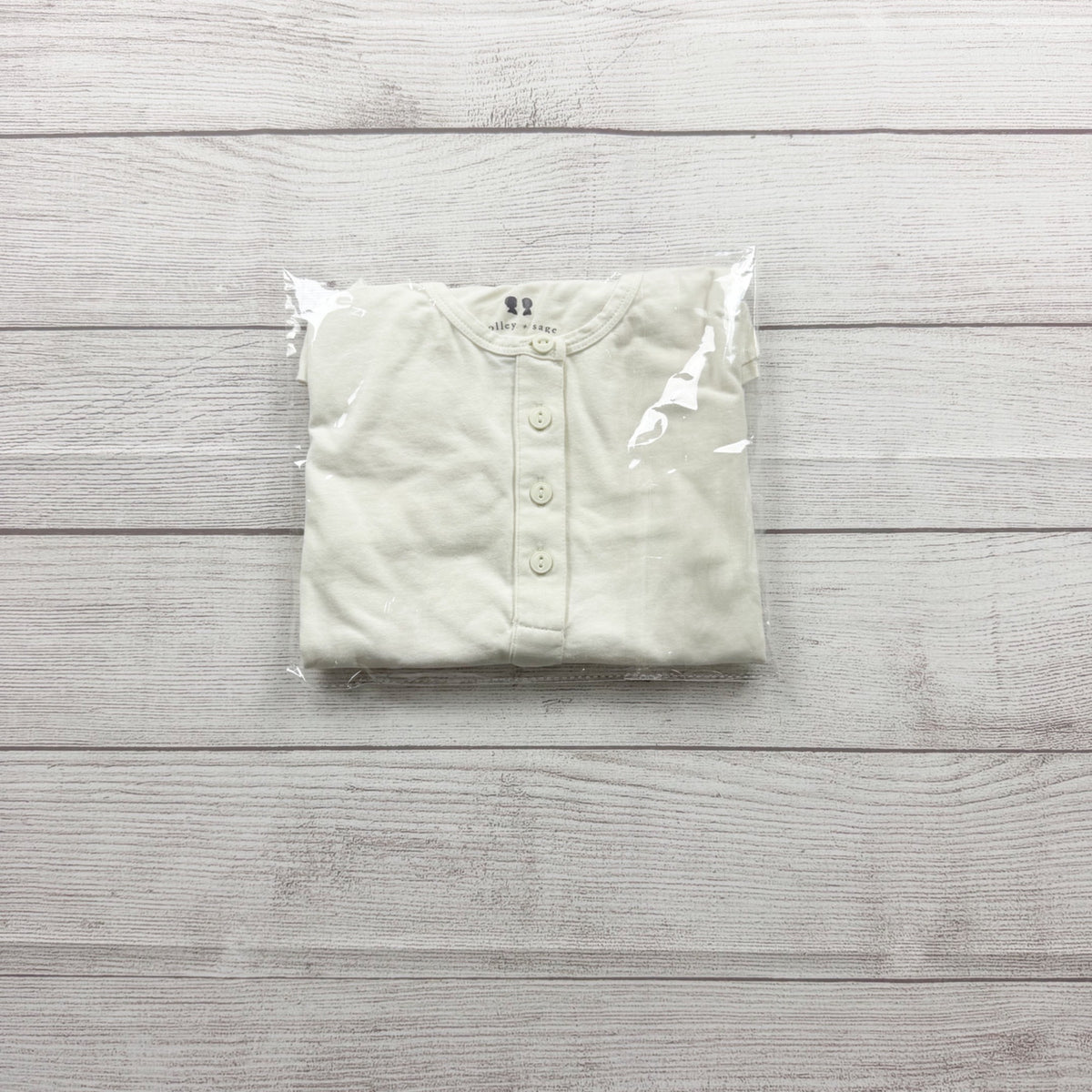 Holley + Sage Kids Organic Cotton White Long Sleeve Henley Shirt NIP 6