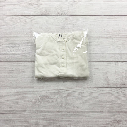 Holley + Sage Kids Organic Cotton White Long Sleeve Henley Shirt NIP 6