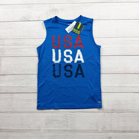 DSG Kids Sleeveless Blue USA Graphic Tank Top Lightweight NWT M 10-12