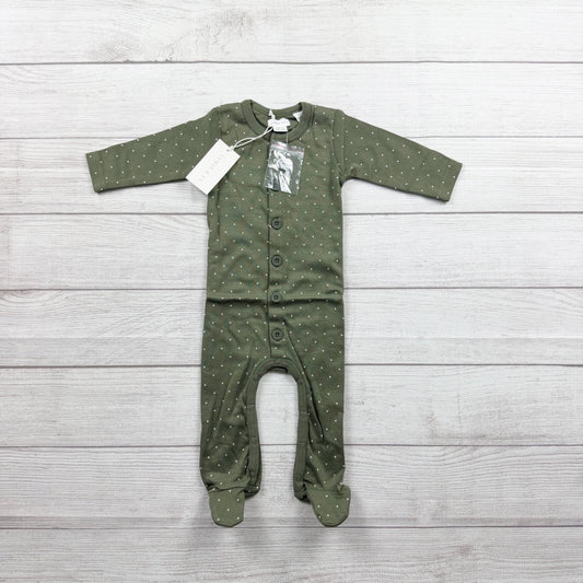 Jamie Kay Baby Footed Sleeper Polka Dot Button NWT 3-6 Months