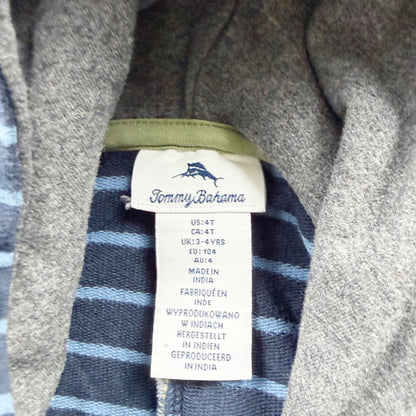 Tommy Bahama Kids Dinosaur Hoodie Sweatshirt Striped Navy With Spikes 4T