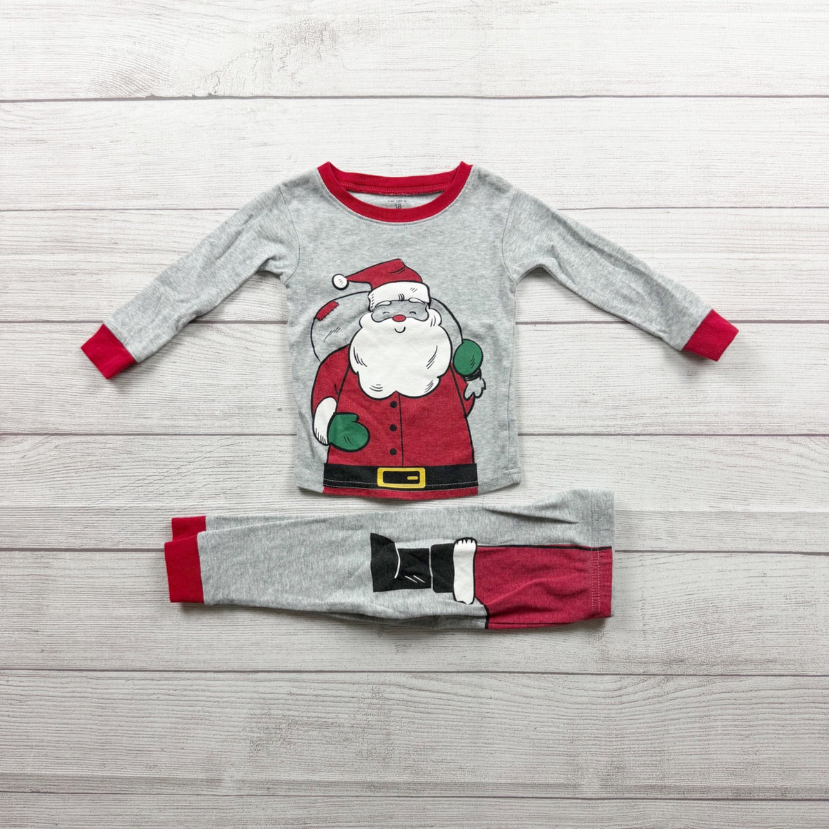 Carter's Christmas Santa Pajama Set Long Sleeve Cotton Sleepwear 12-18 Months