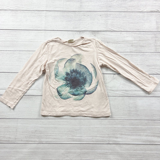Zara Girls Long Sleeve Graphic Tee Flower Print Shirt 6-7