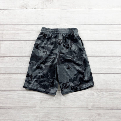 Athletic Works Boys Gray Black Camo Mesh Athletic Shorts M 8
