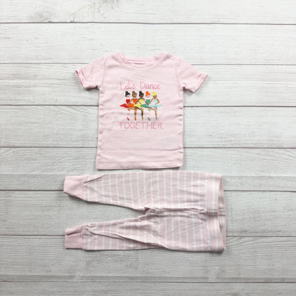 Old Navy Baby Girl Pajamas Ballet 2 Piece PJs Lets Dance Together 12-18 Months