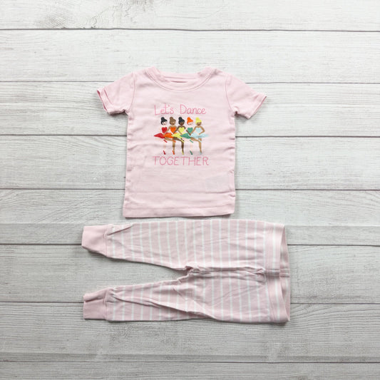 Old Navy Baby Girl Pajamas Ballet 2 Piece PJs Lets Dance Together 12-18 Months