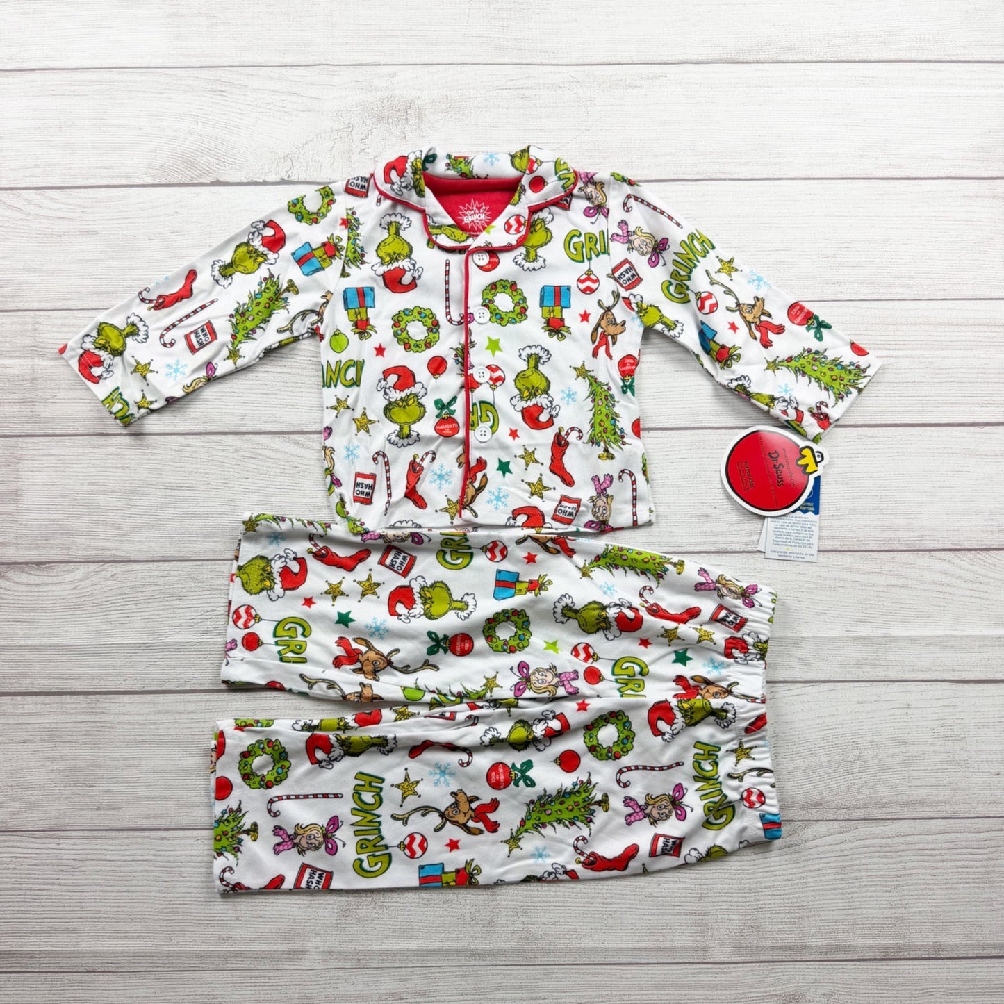 Dr Seuss The Grinch Toddler Pajama Set Christmas Holiday NWT 2T