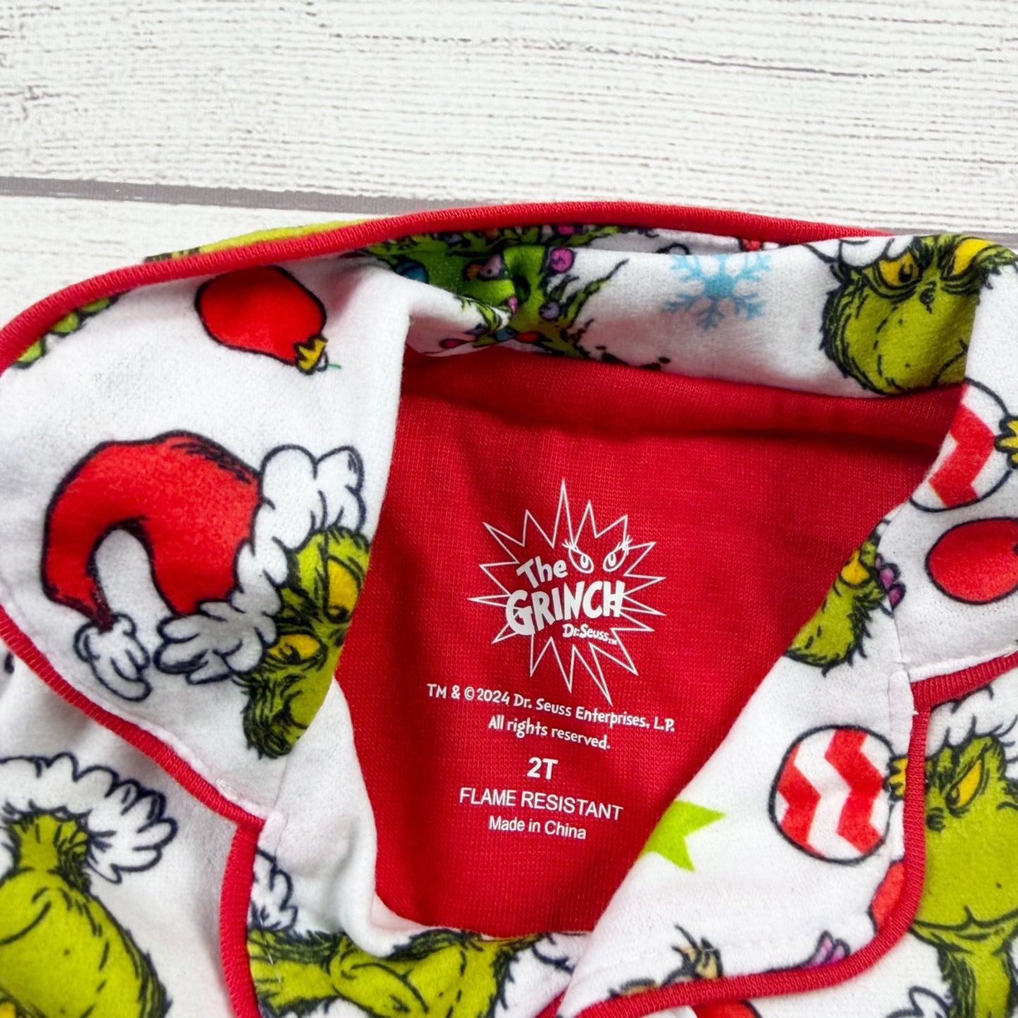 Dr Seuss The Grinch Toddler Pajama Set Christmas Holiday NWT 2T