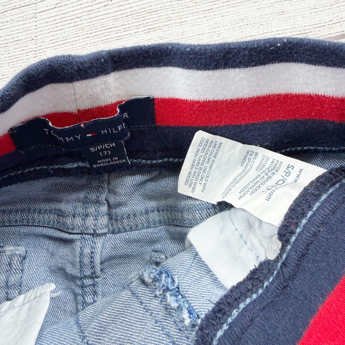 Tommy Hilfiger Girls Denim Skirt Pull On Blue Jean Skirt 7