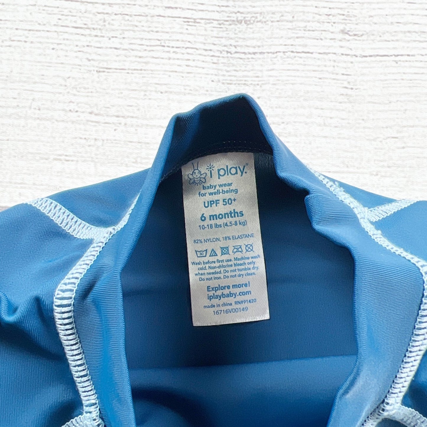 iPlay Baby Rash Guard Swim Shirt UPF 50+ Blue Long Sleeve Swim Top 6 Months