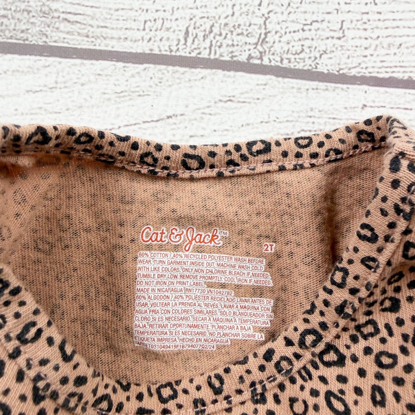 Cat & Jack Toddler Girls Long Sleeve Leopard Print Dress Size 2T