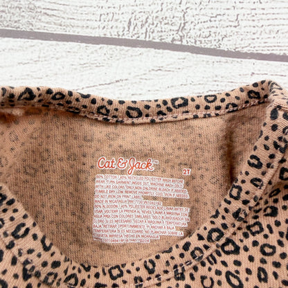Cat & Jack Toddler Girls Long Sleeve Leopard Print Dress Size 2T