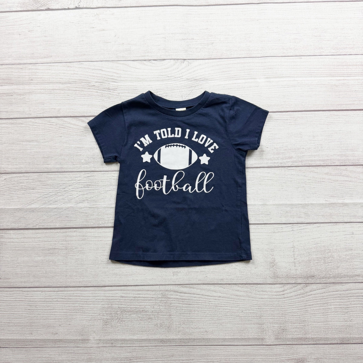 Kavio Navy Graphic T-Shirt "Im Told I Love Football" Cotton Blend 12-18 Months
