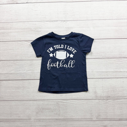 Kavio Navy Graphic T-Shirt "Im Told I Love Football" Cotton Blend 12-18 Months