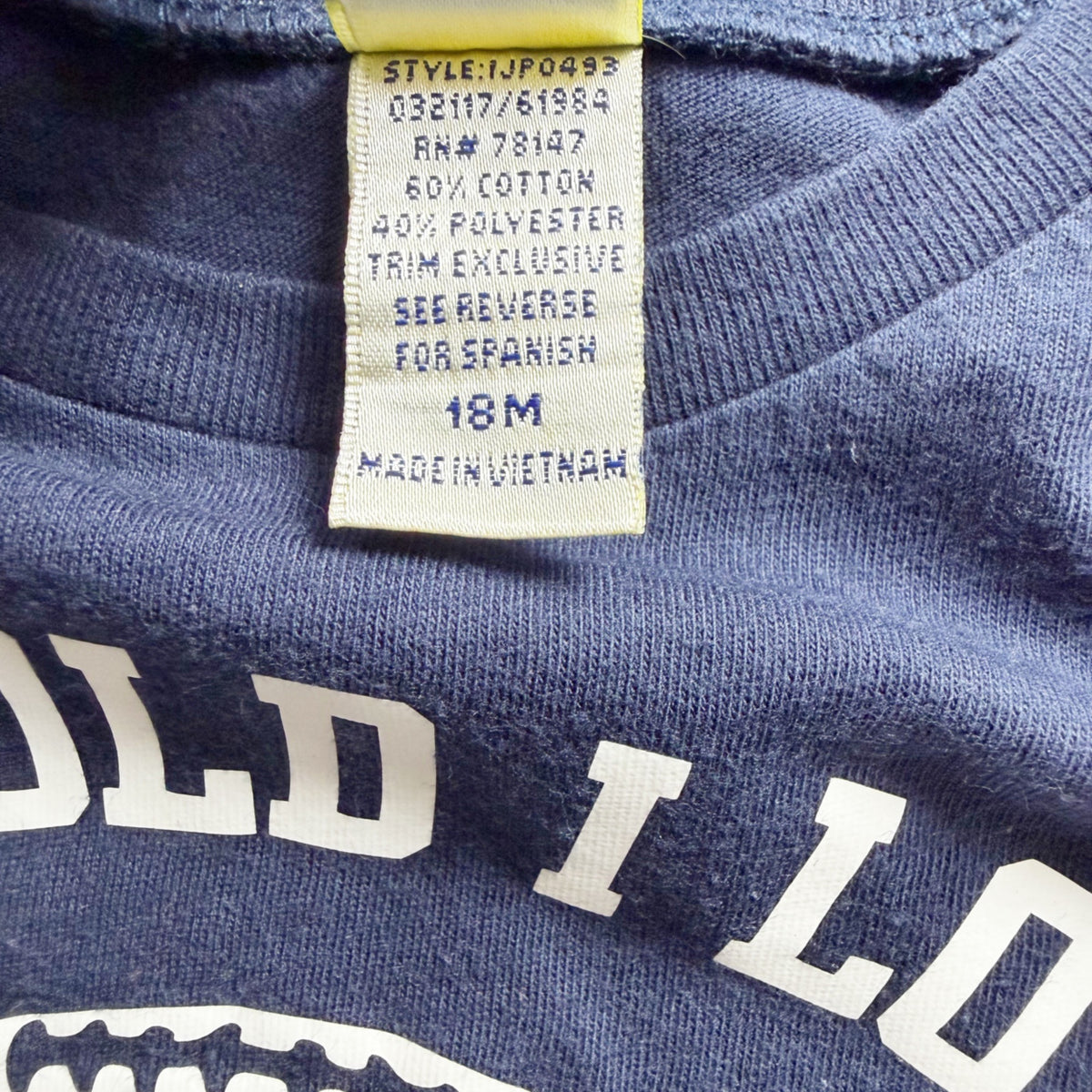 Kavio Navy Graphic T-Shirt "Im Told I Love Football" Cotton Blend 12-18 Months