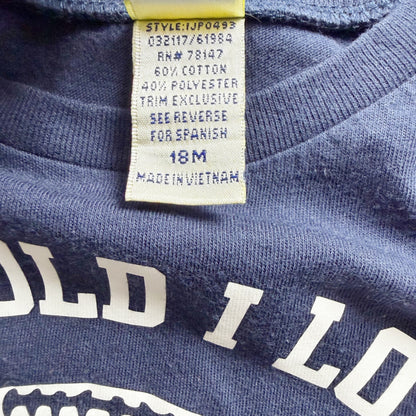 Kavio Navy Graphic T-Shirt "Im Told I Love Football" Cotton Blend 12-18 Months