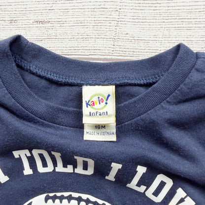 Kavio Navy Graphic T-Shirt "Im Told I Love Football" Cotton Blend 12-18 Months