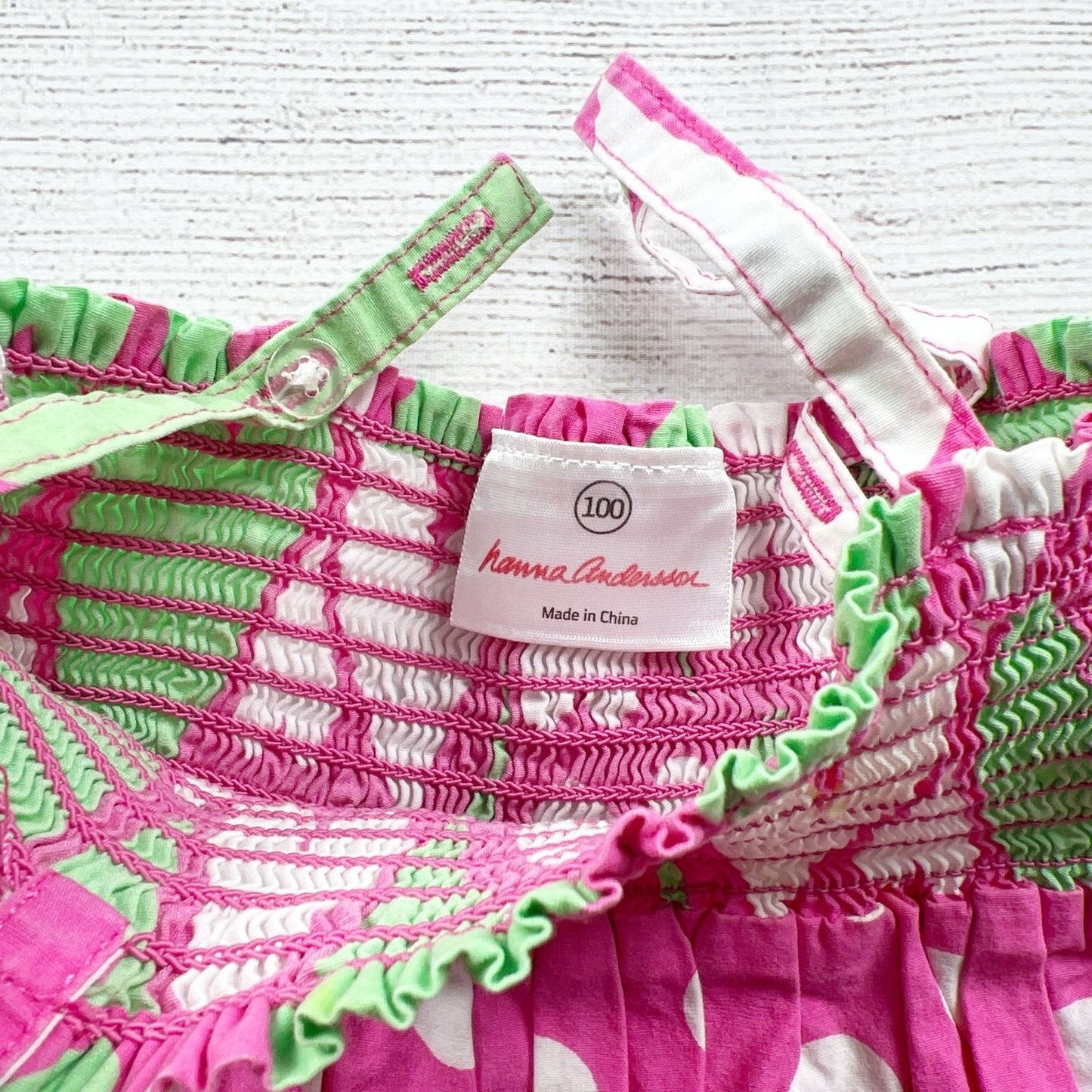 Hanna Andersson Girls Dress Polka Dot Heart Smocked Sundress 4