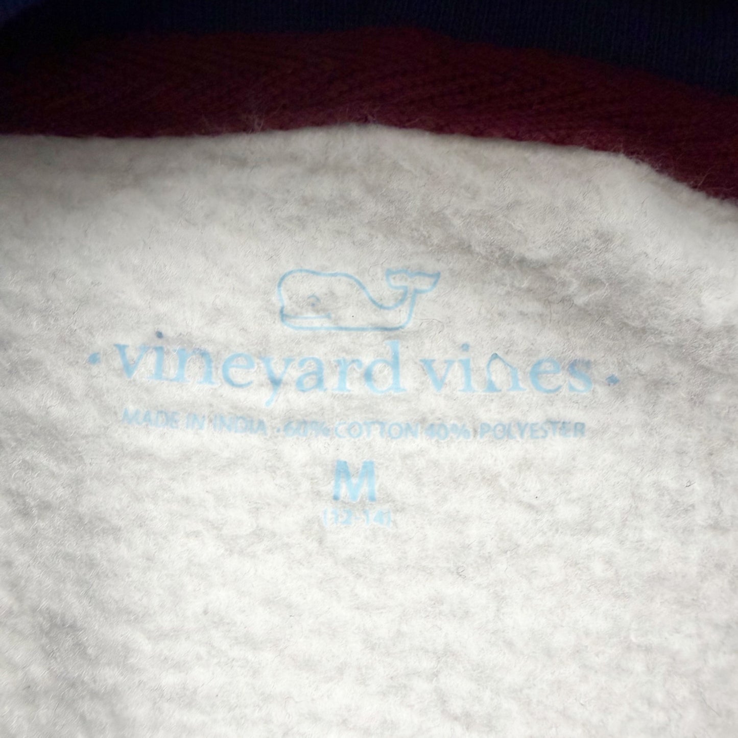 Vineyard Vines Kids Colorblock Hoodie Sweatshirt Gray Maroon Blue M 12-14