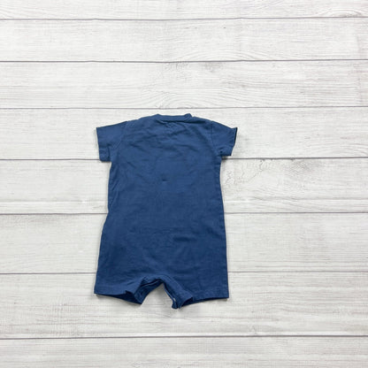 Nike Baby Romper Short Sleeve One-Piece “NIKE” Logo Kangaroo Pocket 3-6 Months