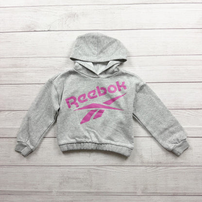 Reebok Girls Grey Hoodie Logo Sweatshirt Cotton Blend 4T