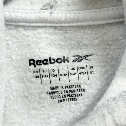 Reebok Girls Grey Hoodie Logo Sweatshirt Cotton Blend 4T