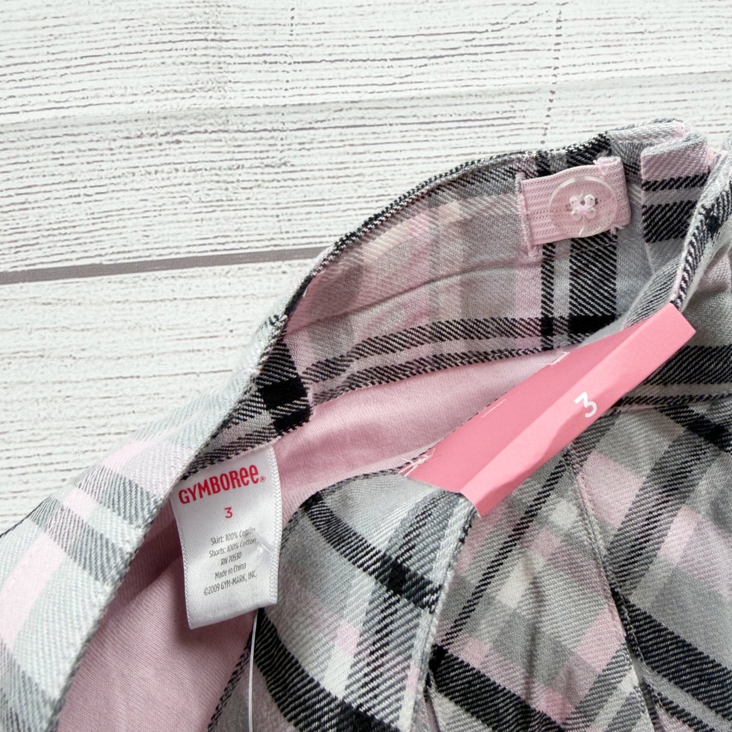 Gymboree Girls Plaid Skirt Pink Gray Black Pleated School Skirt NWT 3T