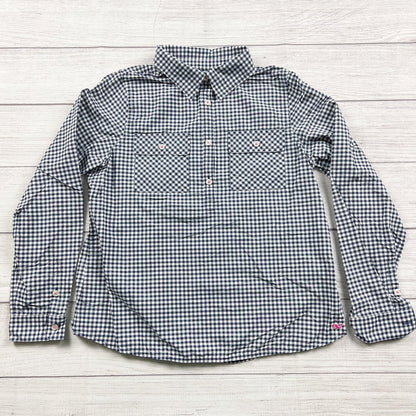 Vineyard Vines Boys Navy White Gingham Long Sleeve Performance Shirt L 14