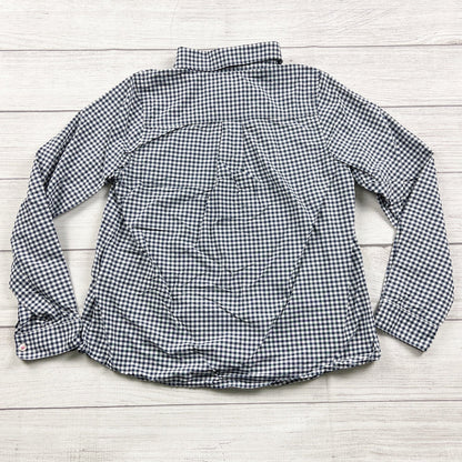 Vineyard Vines Boys Navy White Gingham Long Sleeve Performance Shirt L 14