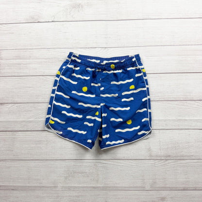 Hanna Andersson Boys Swim Trunk Shorts Blue Wave Print 130 US 8