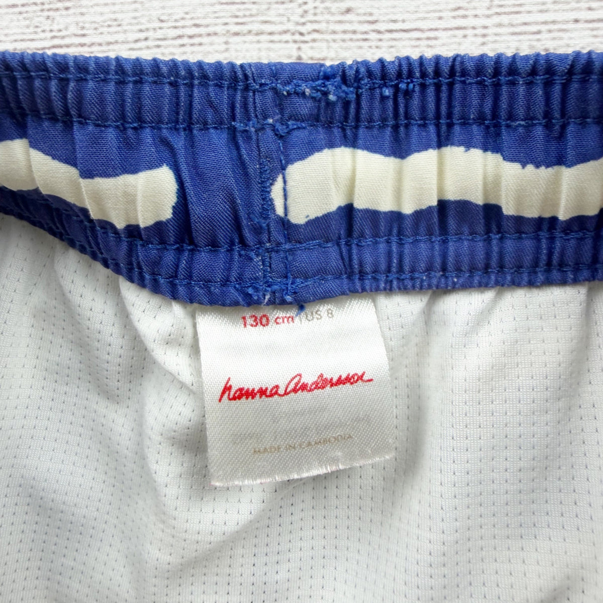 Hanna Andersson Boys Swim Trunk Shorts Blue Wave Print 130 US 8