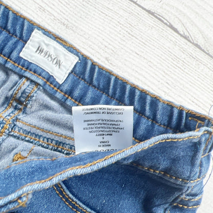 Hudson Girls Stretch Denim Cuffed Jeans Light Wash  6