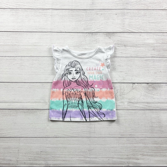 Disney Frozen Toddler Flutter Sleeve Top “Create Your Own Magic” Elsa Shirt 2T