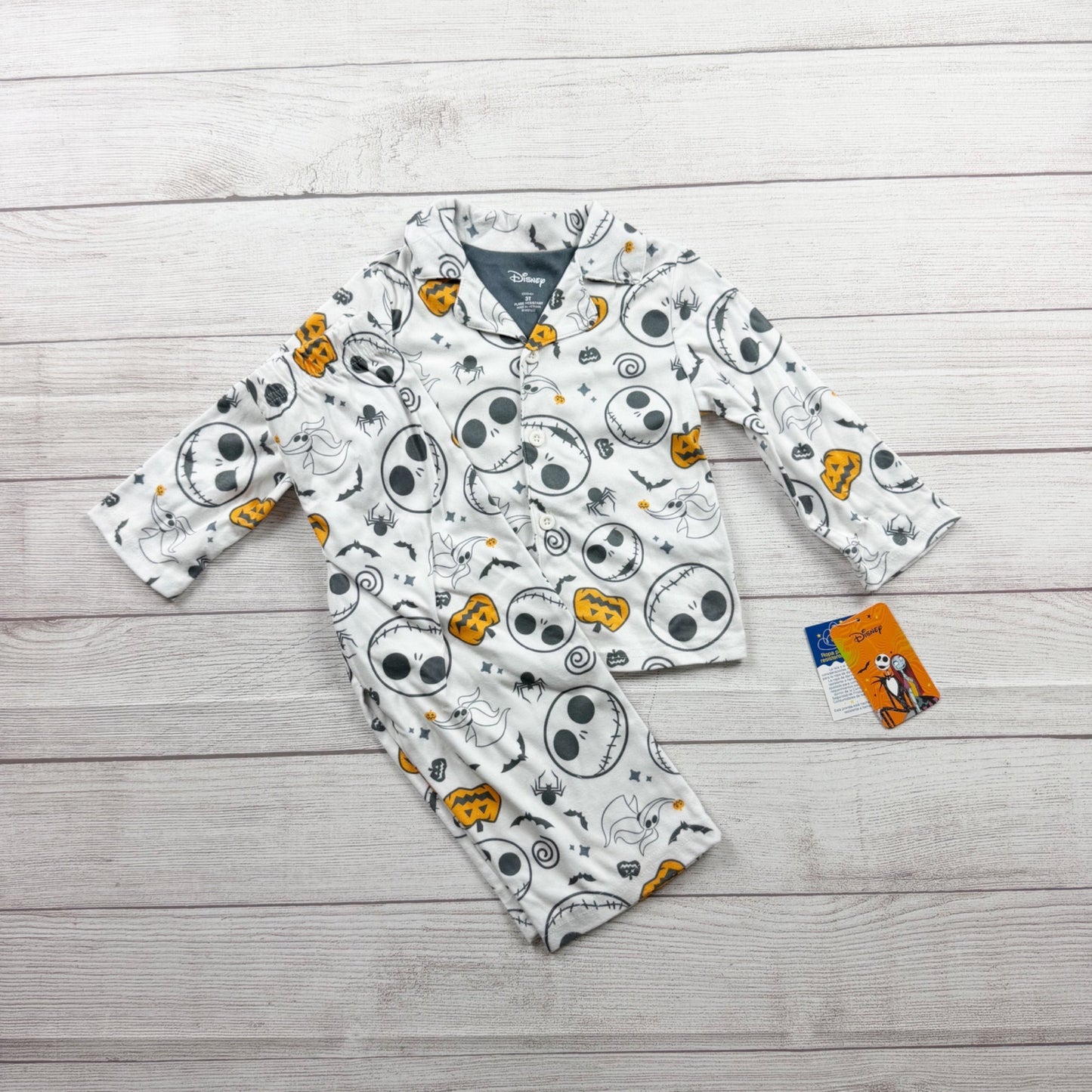 Disney Jack Skellington Toddler Halloween Pajama Set Nightmare Before NWT 3T