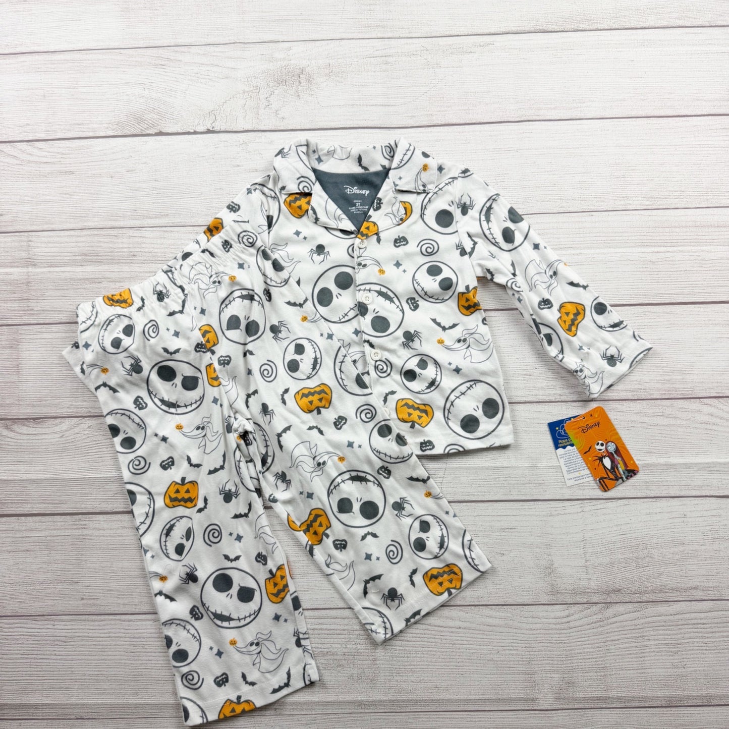 Disney Jack Skellington Toddler Halloween Pajama Set Nightmare Before NWT 3T