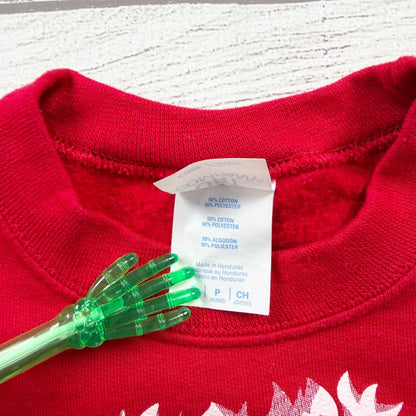 Port & Company Youth Crewneck Sweatshirt Santa Christmas Graphic Fleece S
