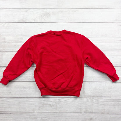 Port & Company Youth Crewneck Sweatshirt Santa Christmas Graphic Fleece S