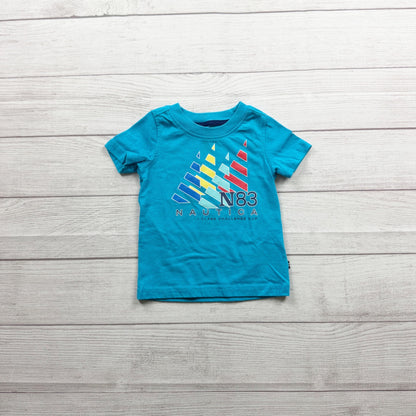 Nautica Tee N83 Graphic Print Short Sleeve Blue Lightweight 9-12 Months