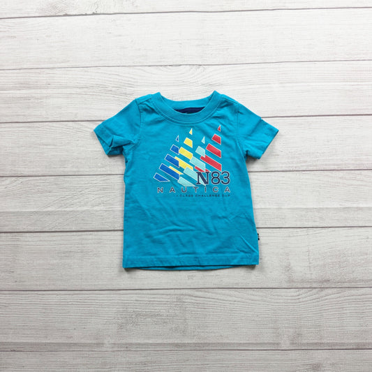 Nautica Tee N83 Graphic Print Short Sleeve Blue Lightweight 9-12 Months