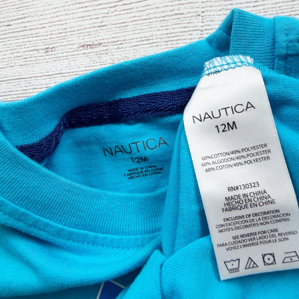 Nautica Tee N83 Graphic Print Short Sleeve Blue Lightweight 9-12 Months
